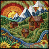 Mountain Village Landscape Ai Art