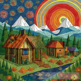 Mountain Village Landscape Ai Art