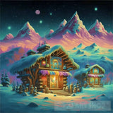 Mountain Village Snow Landscape Ai Art