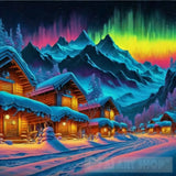 Mountain Village Snow Landscape Ai Art