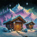 Mountain Village Snow Landscape Ai Art