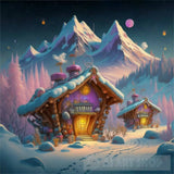 Mountain Village Snow Landscape Ai Art