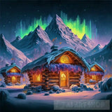 Mountain Village Snow Landscape Ai Art