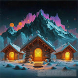 Mountain Village Snow Landscape Ai Art