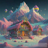 Mountain Village Snow Landscape Ai Art