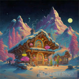 Mountain Village Snow Landscape Ai Art