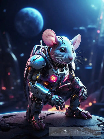 Mouse In Cyborg Body #1 Ai Artwork