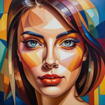 Vibrant Geometric female Portrait