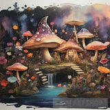 Mushroom Forest Landscape Ai Art