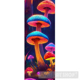 Mushrooms In The Dark Sky Ai Artwork