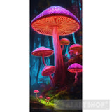 Mushrooms In The Dark Sky Ai Artwork