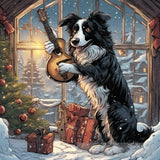 Musical Collie Christmas Animal Ai Art