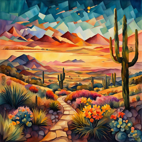 Desert Sunset 1 30x30in