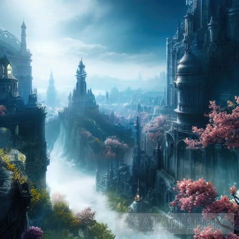 Mysterious Fantasy City Ai Artwork