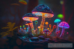 Mystical Trippy Mushroom Forest Psychedelic Hippie V10 Nature Ai Art