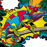 Pop Art Chameleon: Vibrant Colors in a Comic Jungle