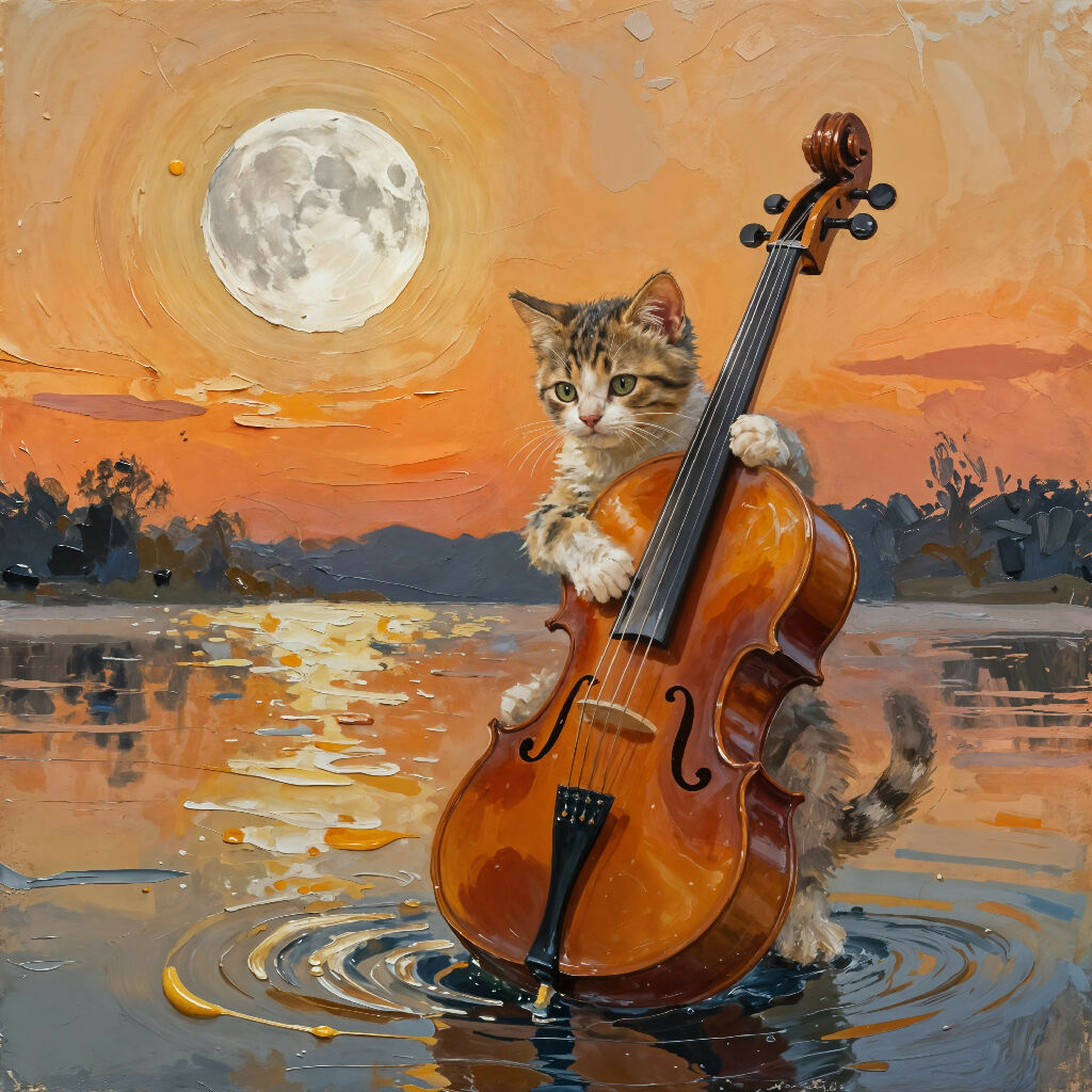 Cat Playing Cello