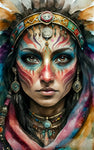 Native American Woman Caveman Portrait Ai Art