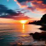 Natural View Of Sunset On The Sea Nature Ai Art