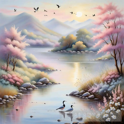 Nature Bathed In Soft Pastel Hues Ai Artwork