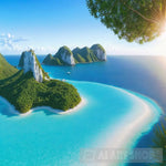 Nature Landscape Sea Beach Mountain Beauty Sky Paradise Ai Art