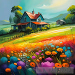 Nature Spring Fields Nature Ai Art