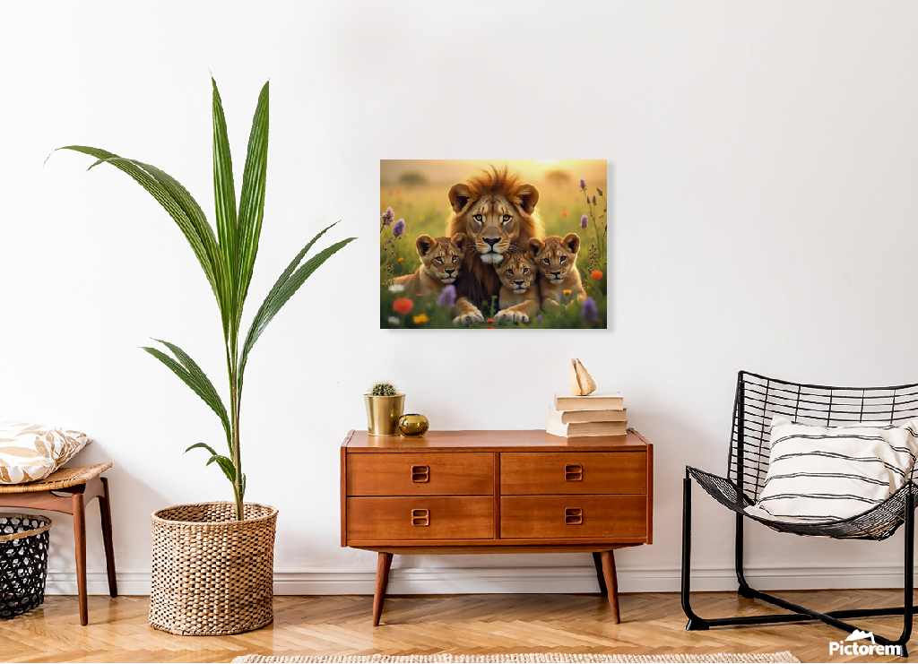 Lion Art, Lion Cubs, Lion Home Decor, Lion Print, Lion Cubs Picture