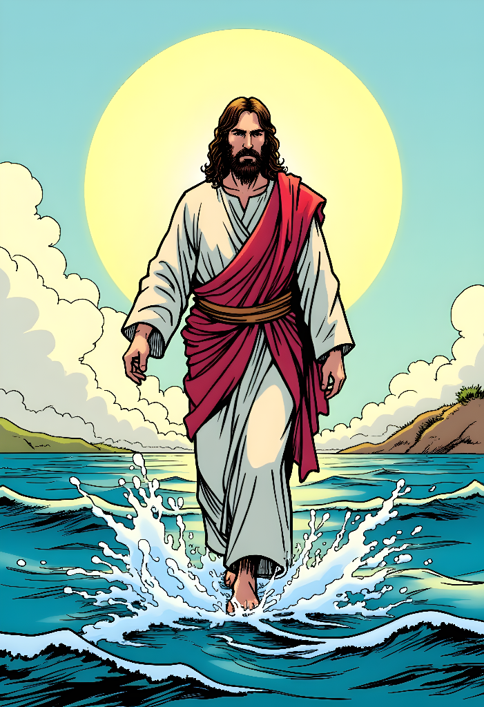 The Divine Path: Jesus Walking on Water