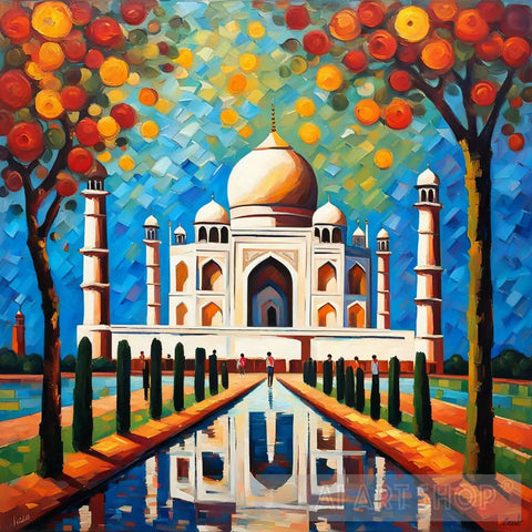 Neo Impressionist Taj Mahal Architecture Ai Art