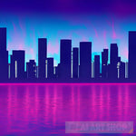 Neon City Landscape Ai Art