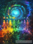 Neon Colourful Cosmic Humans Abstract Ai Art