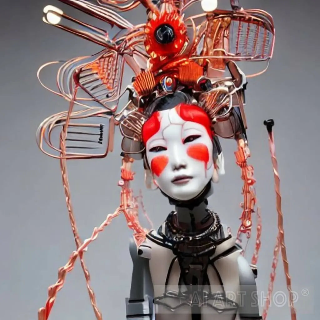 Neon Geisha Droid - 'Orange Sunflower'