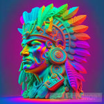 Neon Olmec Contemporary Ai Art