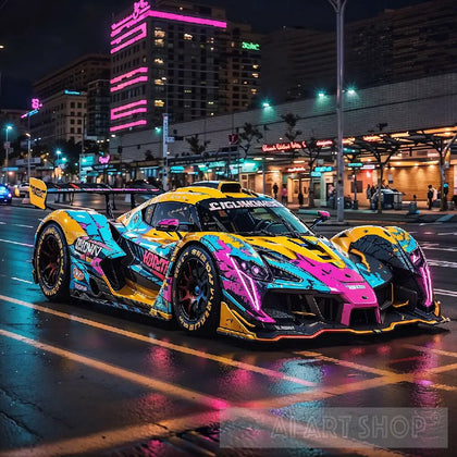 Neon Racing Ai Artwork