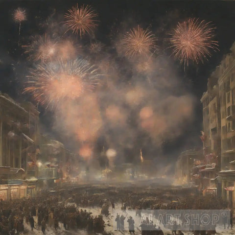 New Years Eve Celebration Under Enemy Bombing Expressionism Ai Art