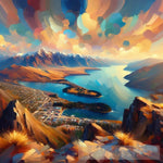 New Zealand Magnificent View Abstract Ai Art