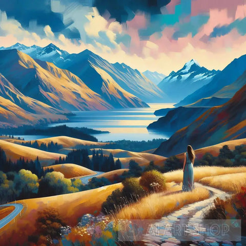 New Zealand Stunning View Abstract Ai Art