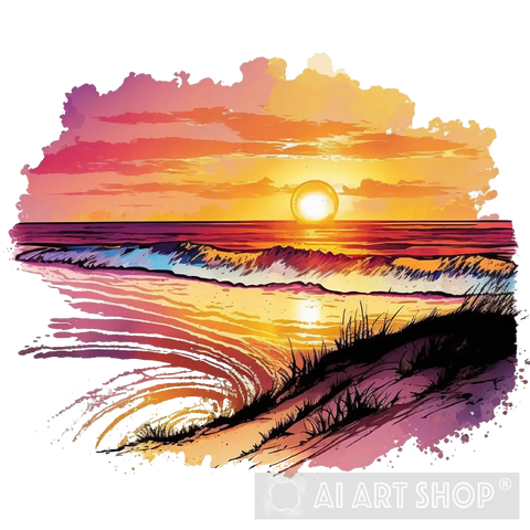 Nice Sunrise Landscape Ai Art