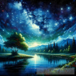 Night Sky Landscape Ai Art