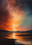 Night Sky With Stars In Warm Tones Abstract Ai Art