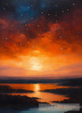 Night Sky With Stars In Warm Tones Abstract Ai Art