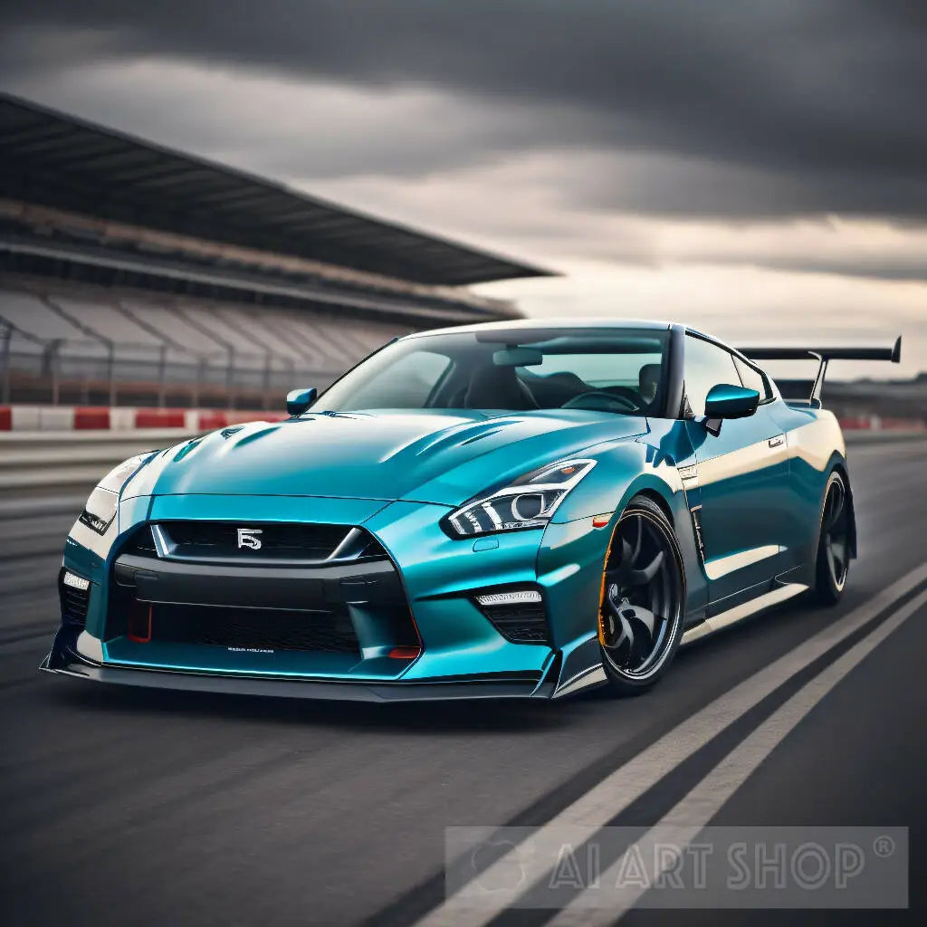 Nissan GTR at a Racetrack