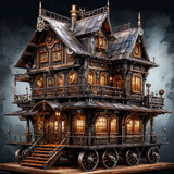 House in watercolor painting art