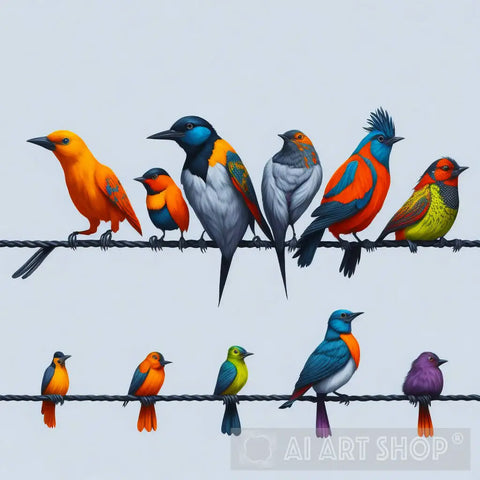 North American Birds Ai Painting