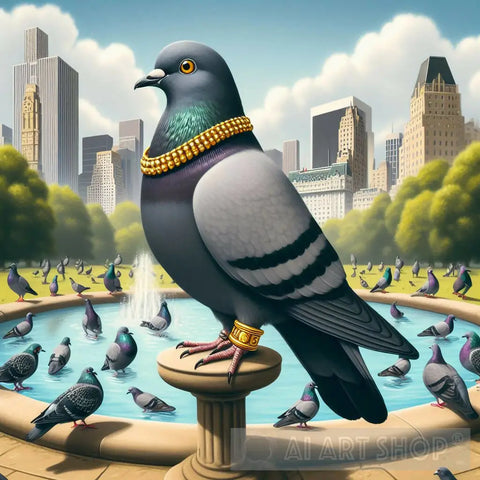 Nyc Pigeon King Bling Ai Artwork