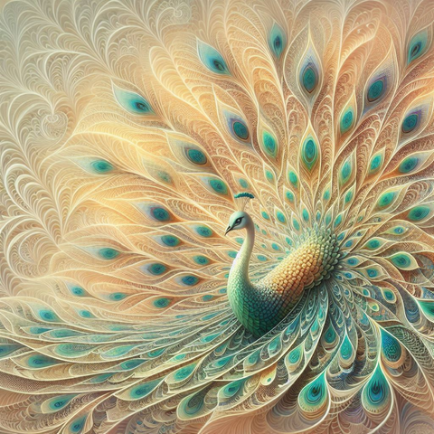 Peacock and fractals