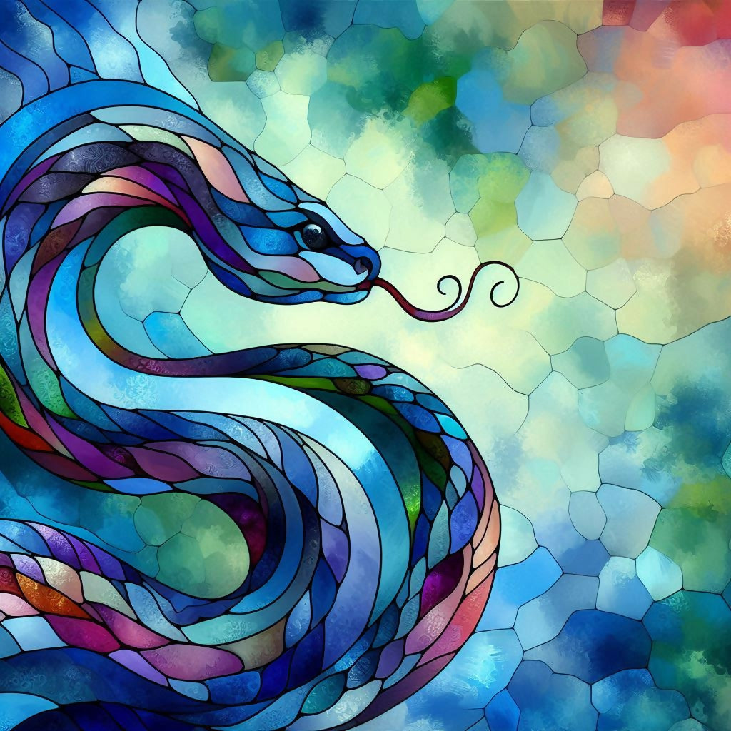 Stained glass snake #1