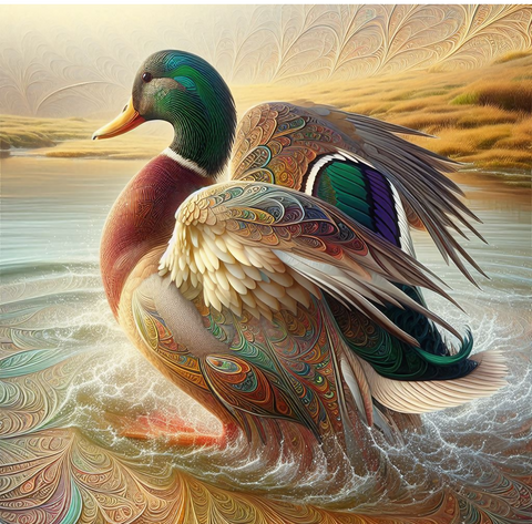 Mallard duck and fractals