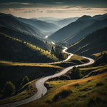 A dramatic mountain pass with winding roads and a breathtaking view of the valley below (1)