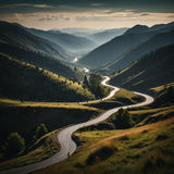 A dramatic mountain pass with winding roads and a breathtaking view of the valley below (1)